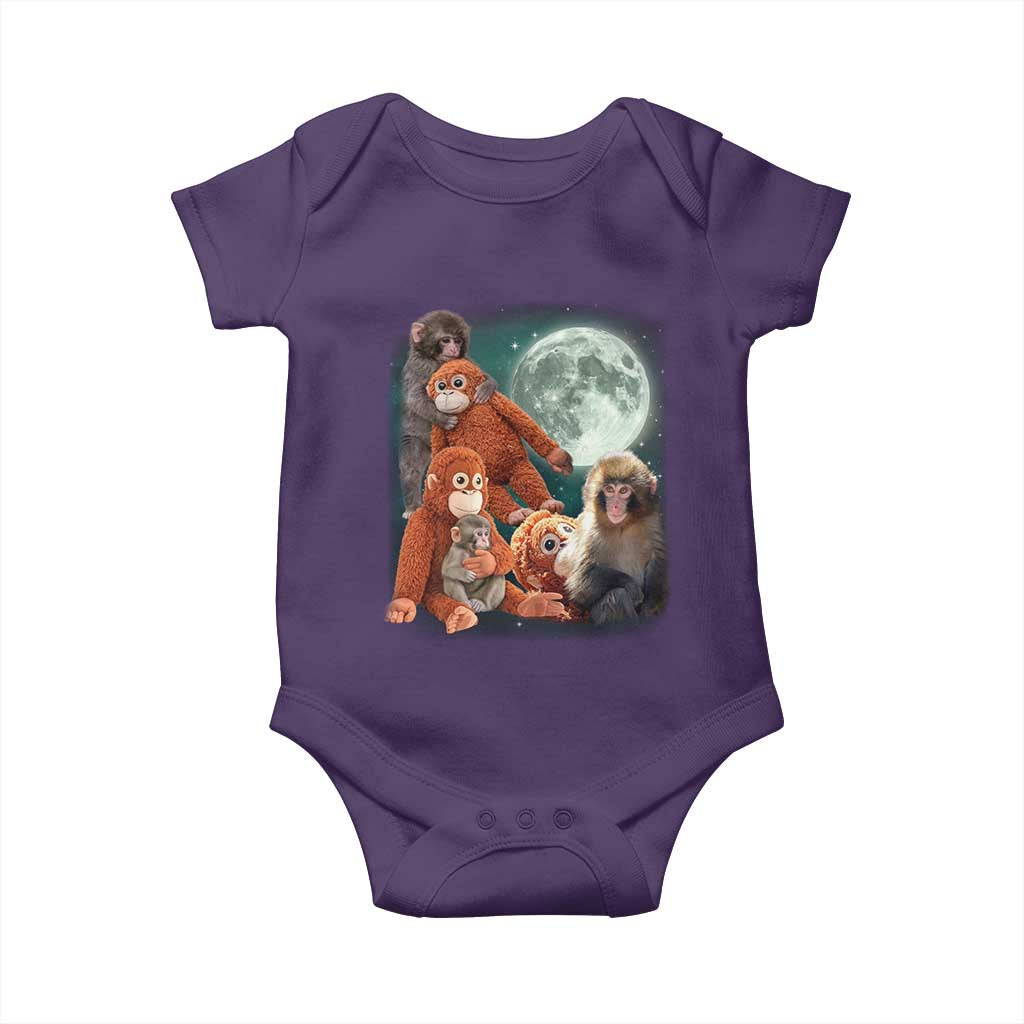 Baby Monkey Punch Baby Onesie Three Punch Moon Orange Toy TS11 Purple Print Your Wear