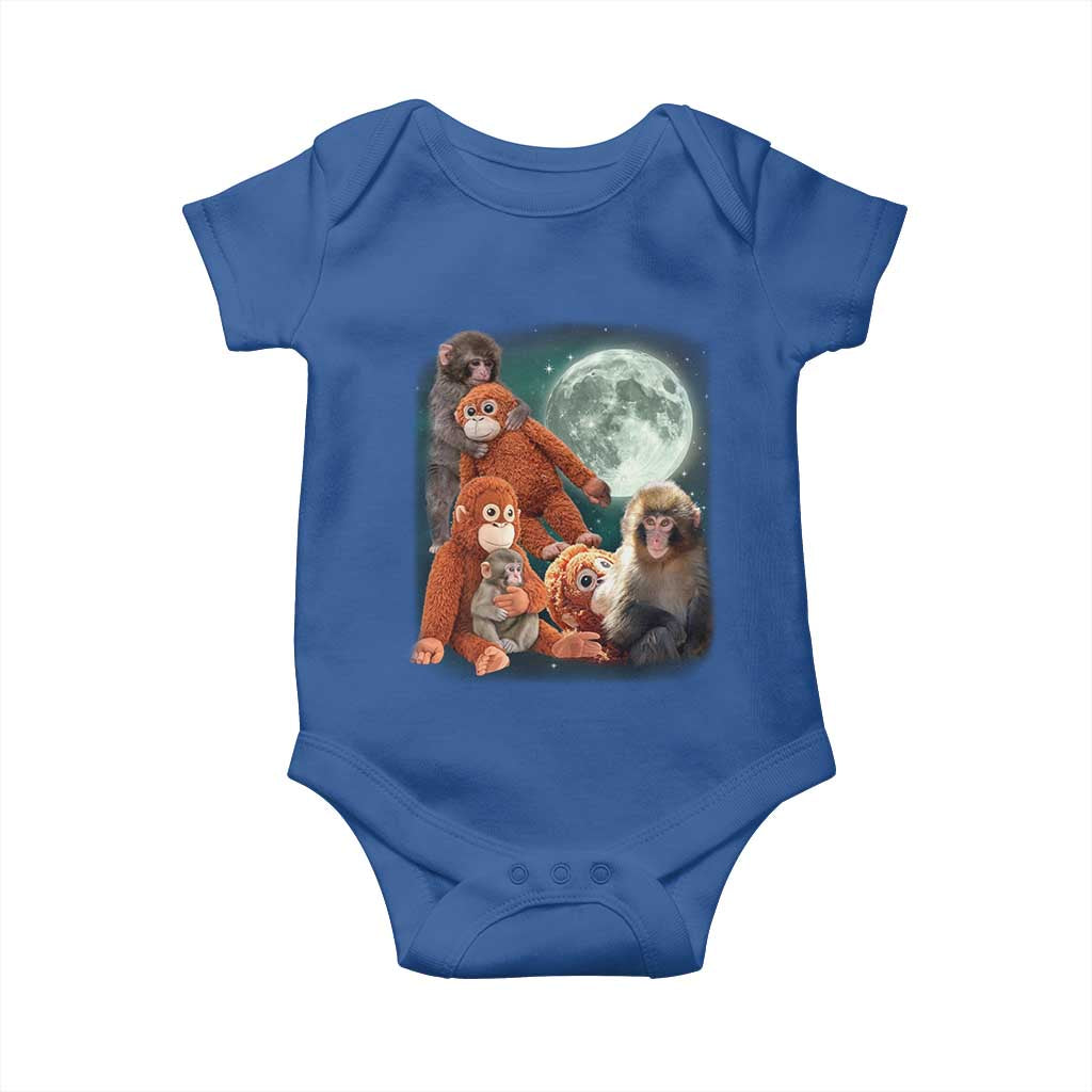 Baby Monkey Punch Baby Onesie Three Punch Moon Orange Toy TS11 Royal Blue Print Your Wear