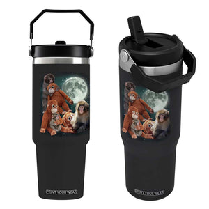 Baby Monkey Punch Flip Straw Tumbler Three Punch Moon Orange Toy TS11 One Size: 30 oz Black Print Your Wear