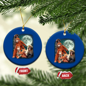 Baby Monkey Punch Ceramic Ornament Three Punch Moon Orange Toy TS11 1pc Blue Print Your Wear