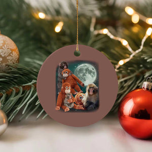 Baby Monkey Punch Ceramic Ornament Three Punch Moon Orange Toy TS11 1pc Mocha Print Your Wear