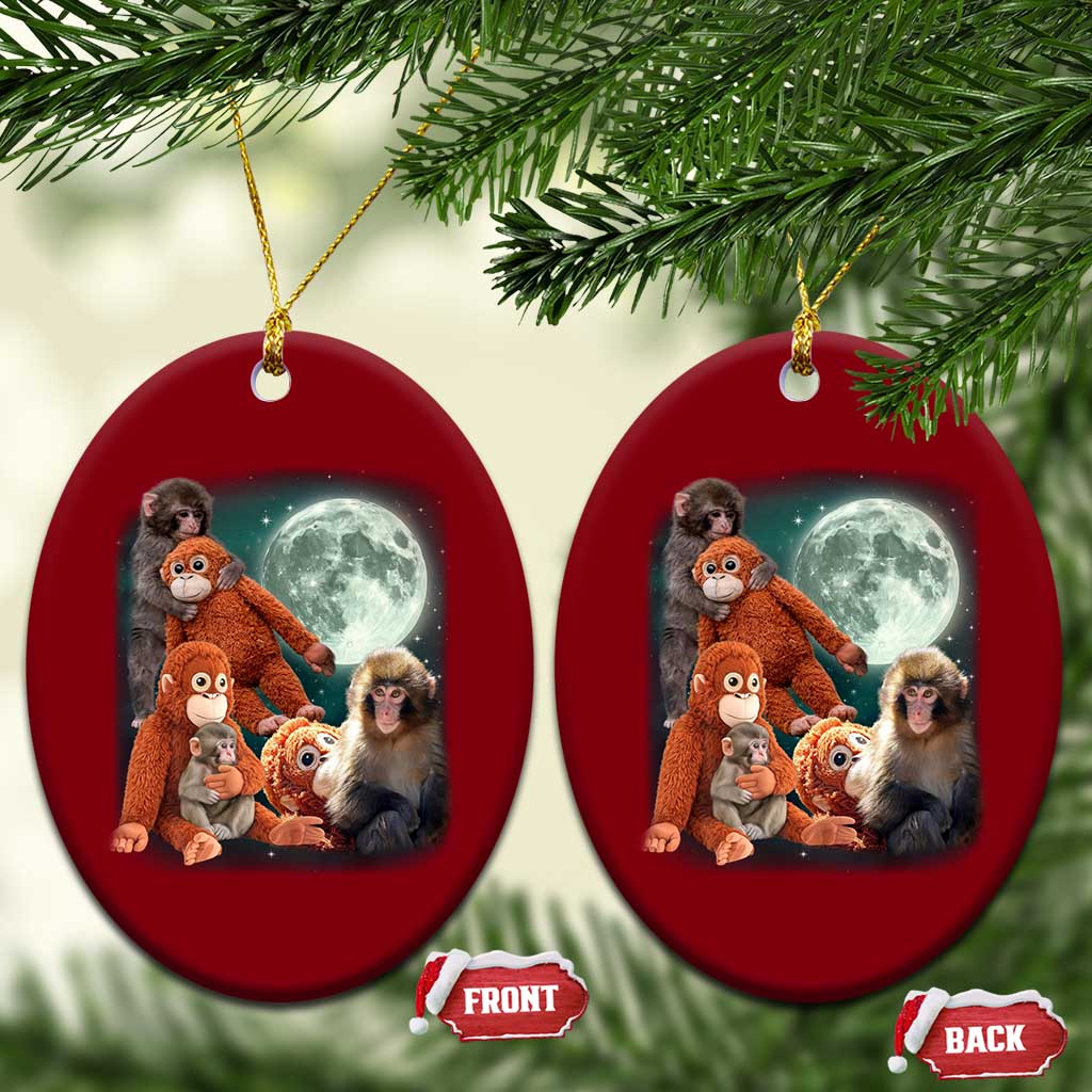 Baby Monkey Punch Ceramic Ornament Three Punch Moon Orange Toy TS11 Print Your Wear