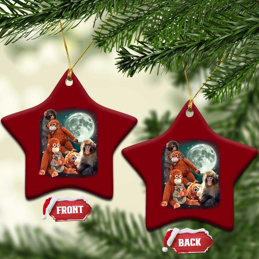 Baby Monkey Punch Ceramic Ornament Three Punch Moon Orange Toy TS11 Print Your Wear