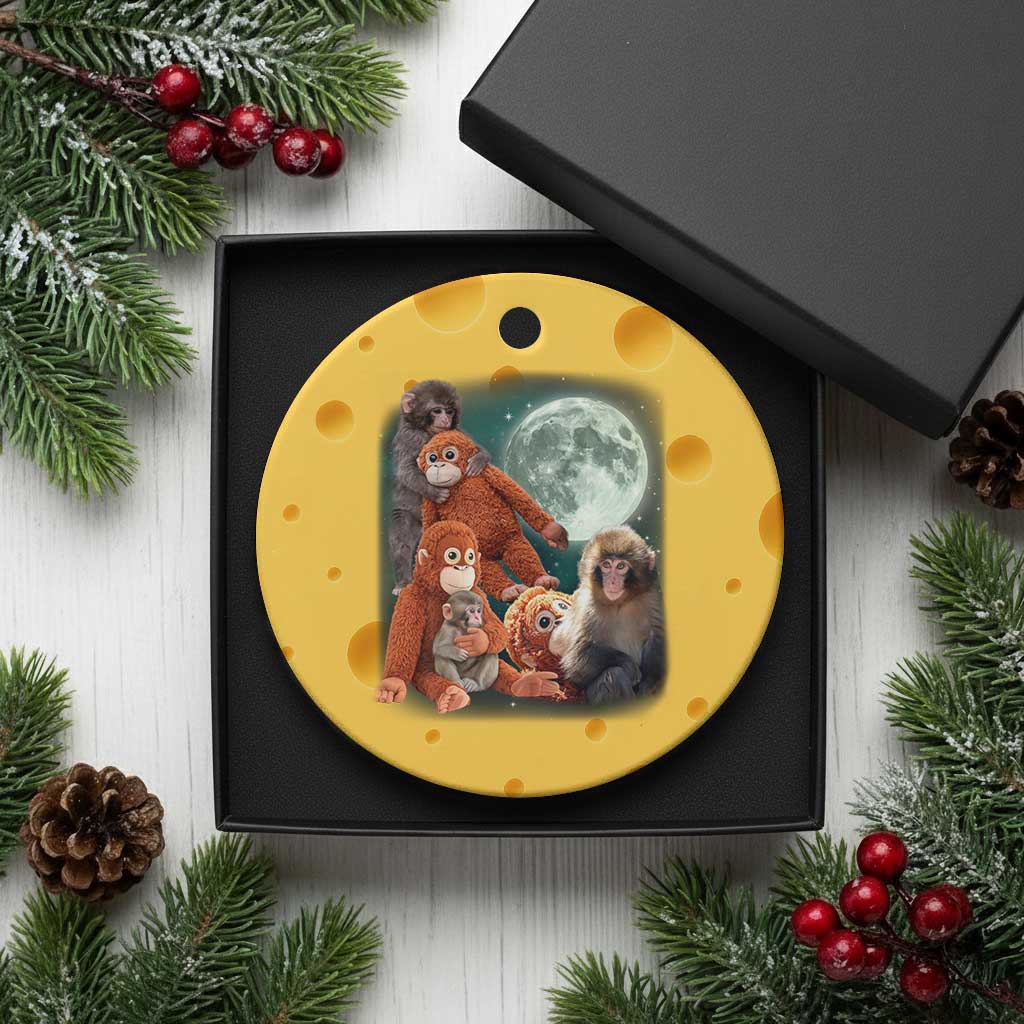Baby Monkey Punch Ceramic Ornament Three Punch Moon Orange Toy TS11 1pc Yellow Cheese Print Your Wear