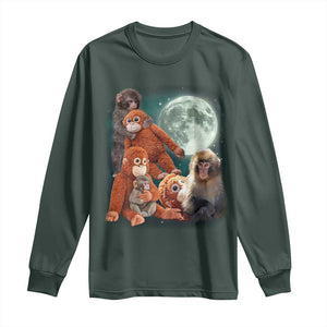 Baby Monkey Punch Long Sleeve Shirt Three Punch Moon Orange Toy TS11 Dark Forest Green Print Your Wear