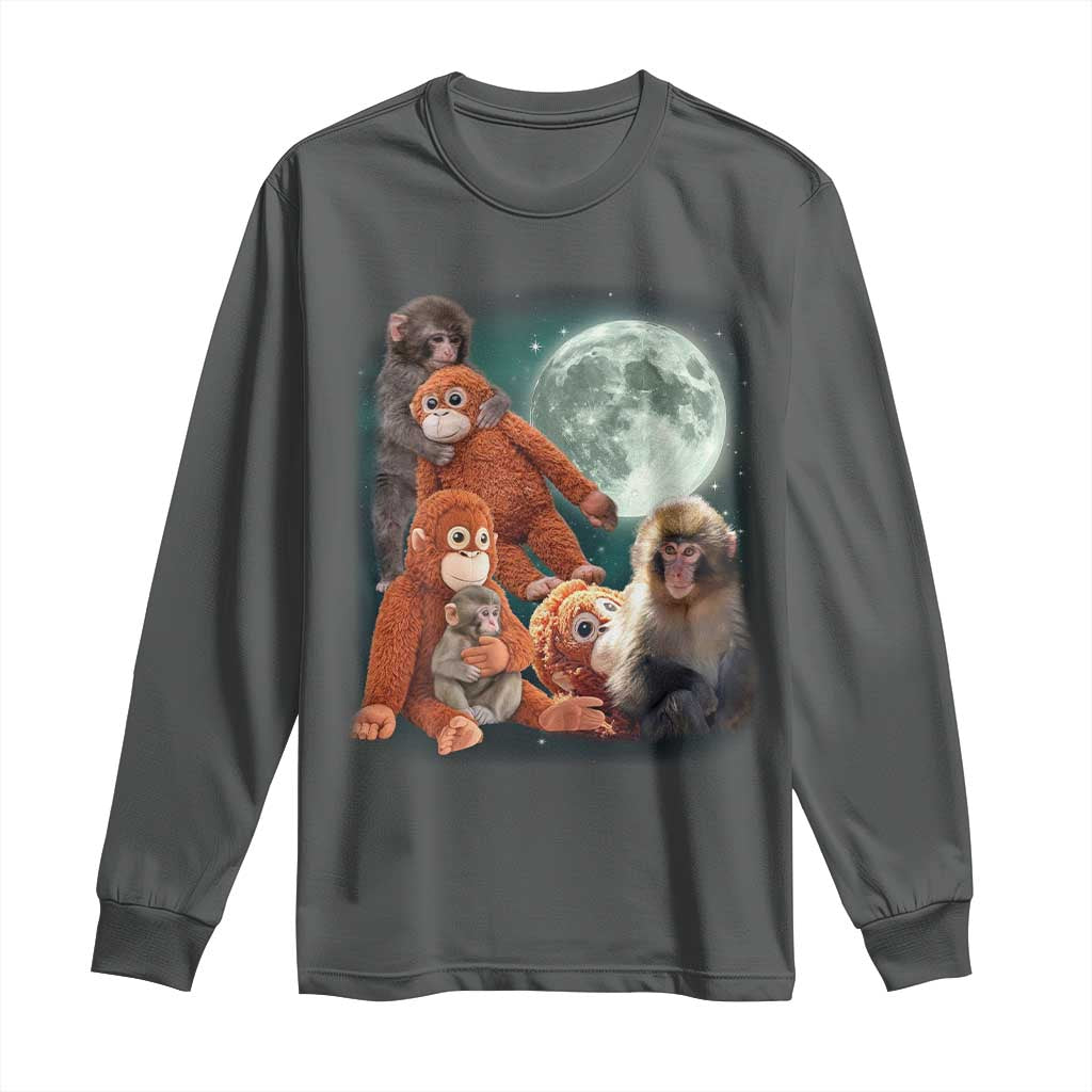 Baby Monkey Punch Long Sleeve Shirt Three Punch Moon Orange Toy TS11 Dark Heather Print Your Wear