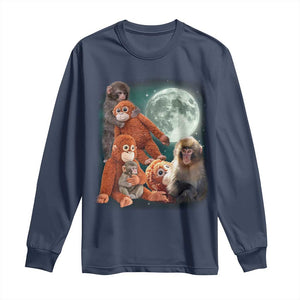 Baby Monkey Punch Long Sleeve Shirt Three Punch Moon Orange Toy TS11 Navy Print Your Wear