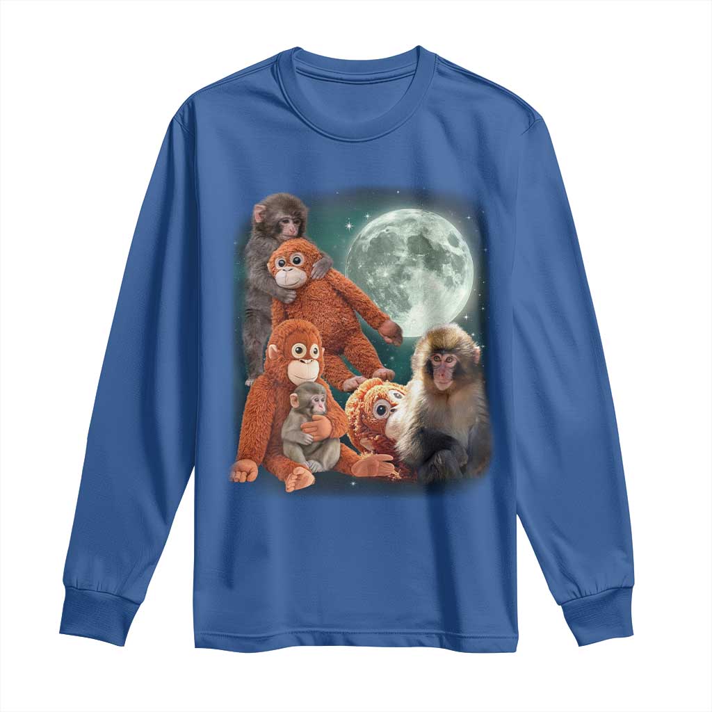 Baby Monkey Punch Long Sleeve Shirt Three Punch Moon Orange Toy TS11 Royal Blue Print Your Wear