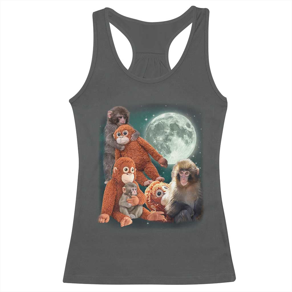 Baby Monkey Punch Racerback Tank Top Three Punch Moon Orange Toy TS11 Dark Heather Print Your Wear
