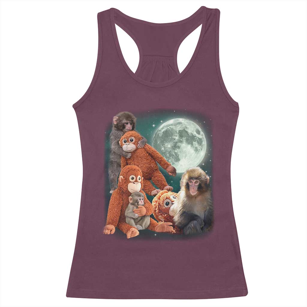 Baby Monkey Punch Racerback Tank Top Three Punch Moon Orange Toy TS11 Maroon Print Your Wear