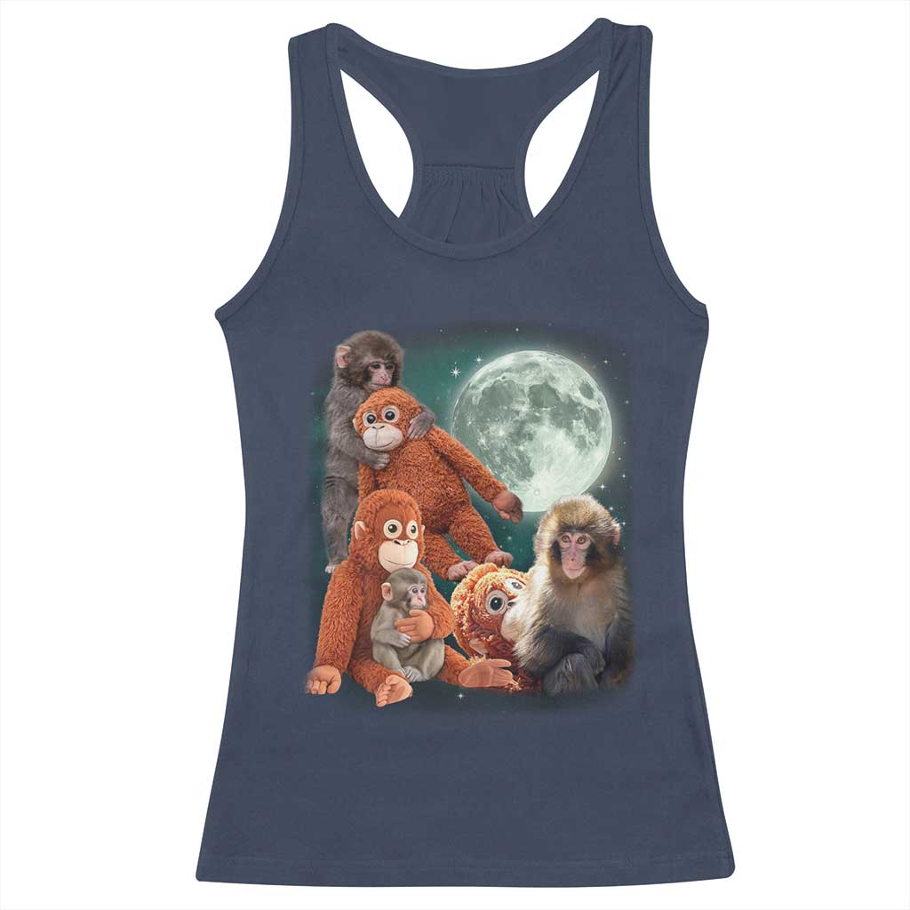 Baby Monkey Punch Racerback Tank Top Three Punch Moon Orange Toy TS11 Navy Print Your Wear