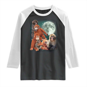 Baby Monkey Punch Raglan Shirt Three Punch Moon Orange Toy TS11 Black White Print Your Wear