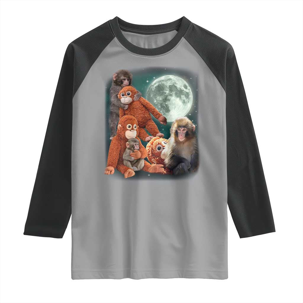 Baby Monkey Punch Raglan Shirt Three Punch Moon Orange Toy TS11 Sport Gray Black Print Your Wear
