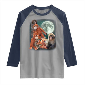 Baby Monkey Punch Raglan Shirt Three Punch Moon Orange Toy TS11 Sport Gray Navy Print Your Wear