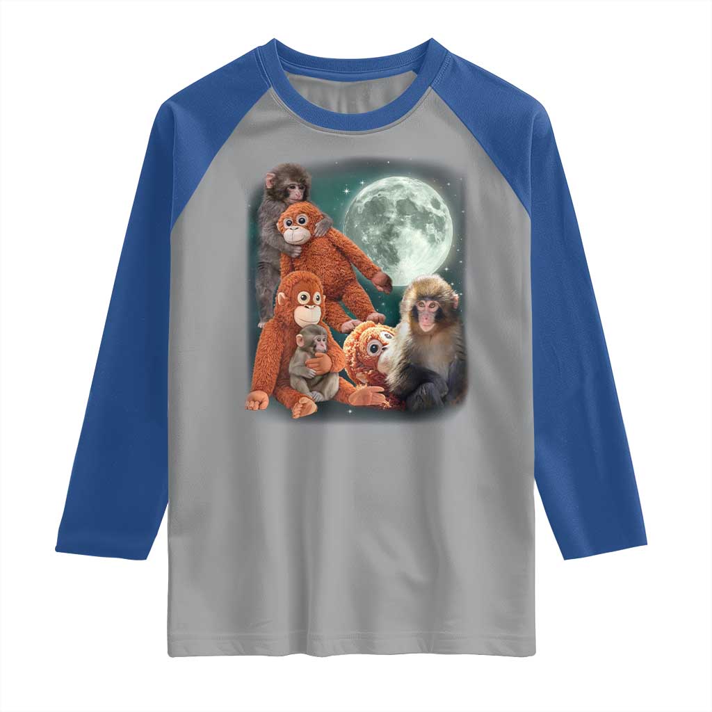 Baby Monkey Punch Raglan Shirt Three Punch Moon Orange Toy TS11 Sport Gray Royal Print Your Wear