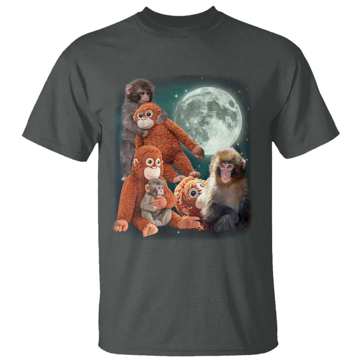 Baby Monkey Punch T Shirt Three Punch Moon Orange Toy TS11 Dark Heather Print Your Wear
