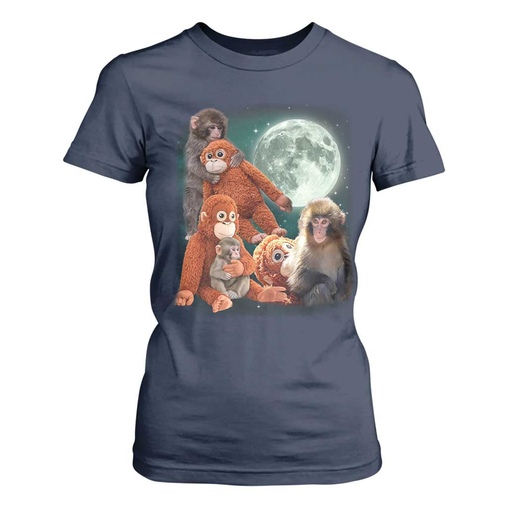 Baby Monkey Punch T Shirt For Women Three Punch Moon Orange Toy TS11 Navy Print Your Wear