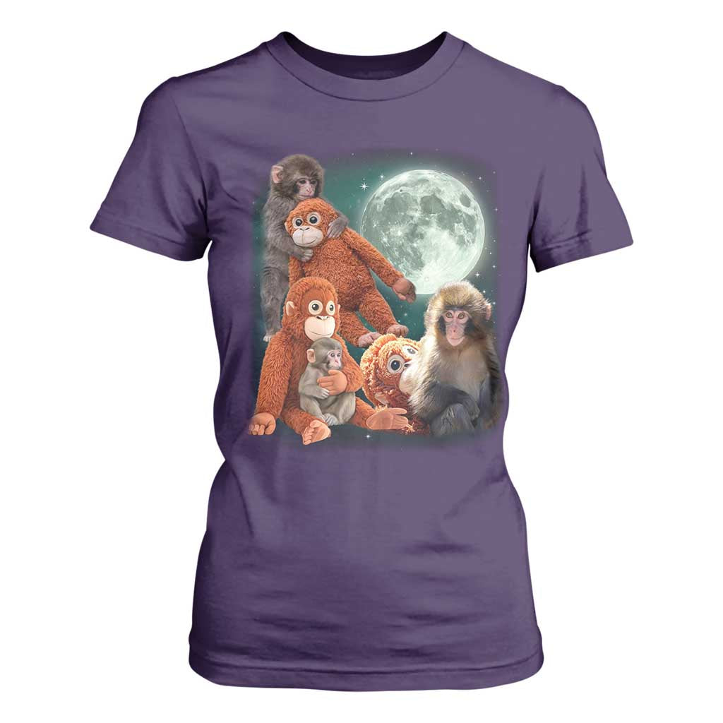 Baby Monkey Punch T Shirt For Women Three Punch Moon Orange Toy TS11 Purple Print Your Wear
