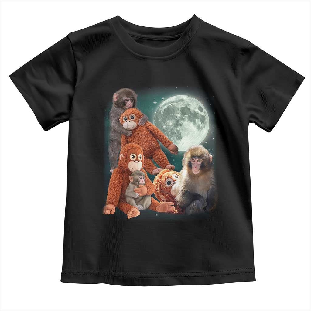 Baby Monkey Punch Toddler T Shirt Three Punch Moon Orange Toy TS11 Black Print Your Wear