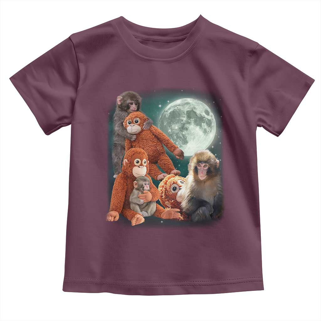 Baby Monkey Punch Toddler T Shirt Three Punch Moon Orange Toy TS11 Maroon Print Your Wear
