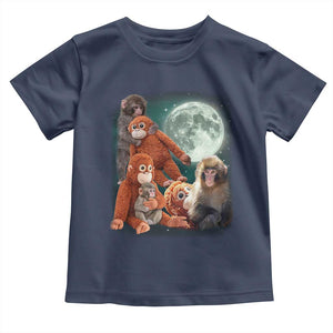 Baby Monkey Punch Toddler T Shirt Three Punch Moon Orange Toy TS11 Navy Print Your Wear