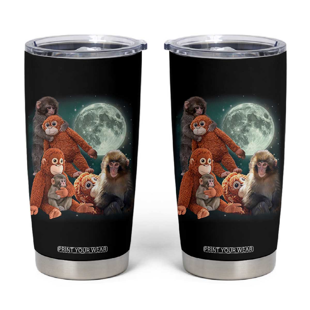 Baby Monkey Punch Tumbler Cup Three Punch Moon Orange Toy TS11 Black Print Your Wear