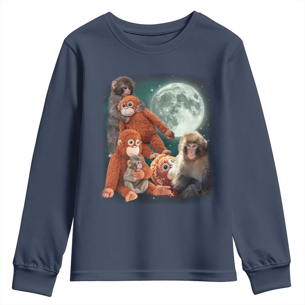 Baby Monkey Punch Youth Sweatshirt Three Punch Moon Orange Toy TS11 Navy Print Your Wear
