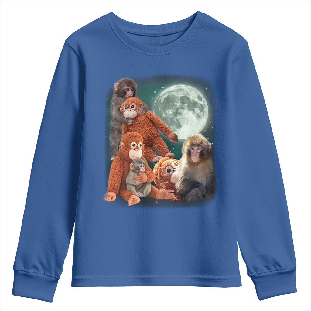Baby Monkey Punch Youth Sweatshirt Three Punch Moon Orange Toy TS11 Royal Blue Print Your Wear