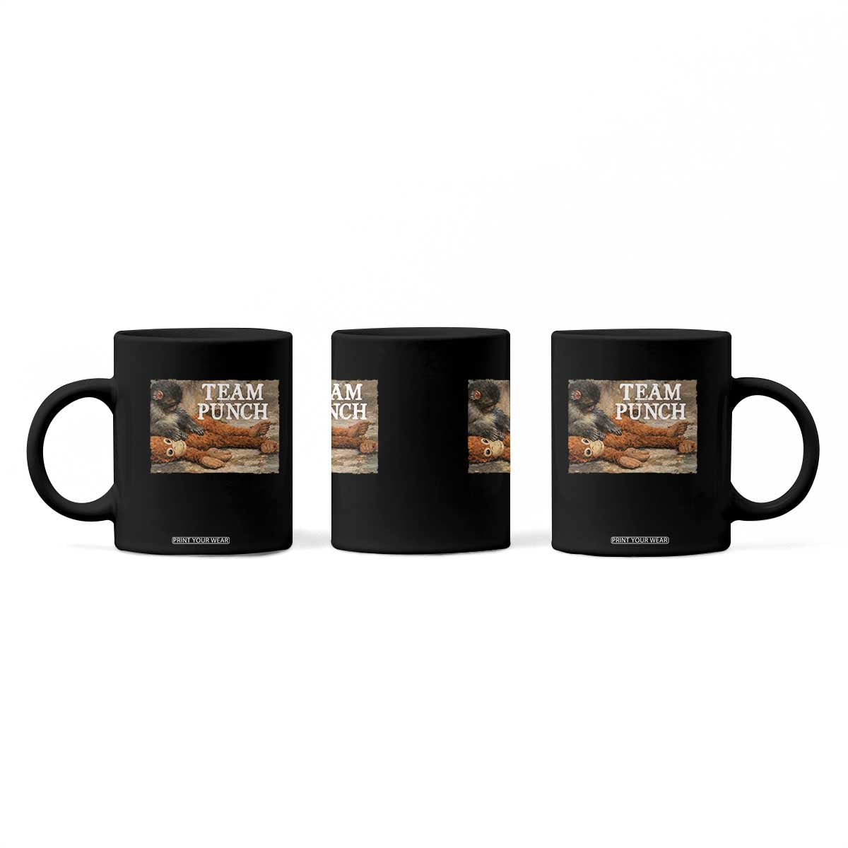 Team Punch Baby Monkey Plush Hugging Meme Coffee Mug TS11 Print Your Wear