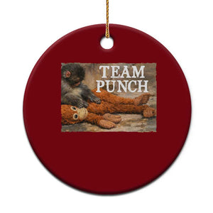 Team Punch Baby Monkey Plush Hugging Meme Ceramic Ornament TS11 1pc Red Print Your Wear