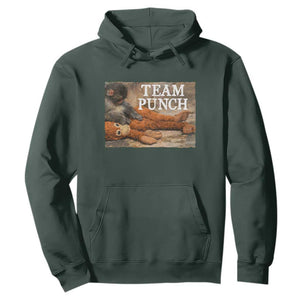 Team Punch Baby Monkey Plush Hugging Meme Hoodie TS11 Dark Forest Green Print Your Wear
