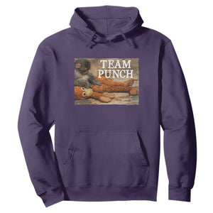 Team Punch Baby Monkey Plush Hugging Meme Hoodie TS11 Purple Print Your Wear