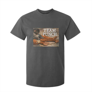 Team Punch Baby Monkey Plush Hugging Meme T Shirt For Kid TS11 Dark Heather Print Your Wear