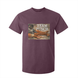 Team Punch Baby Monkey Plush Hugging Meme T Shirt For Kid TS11 Maroon Print Your Wear