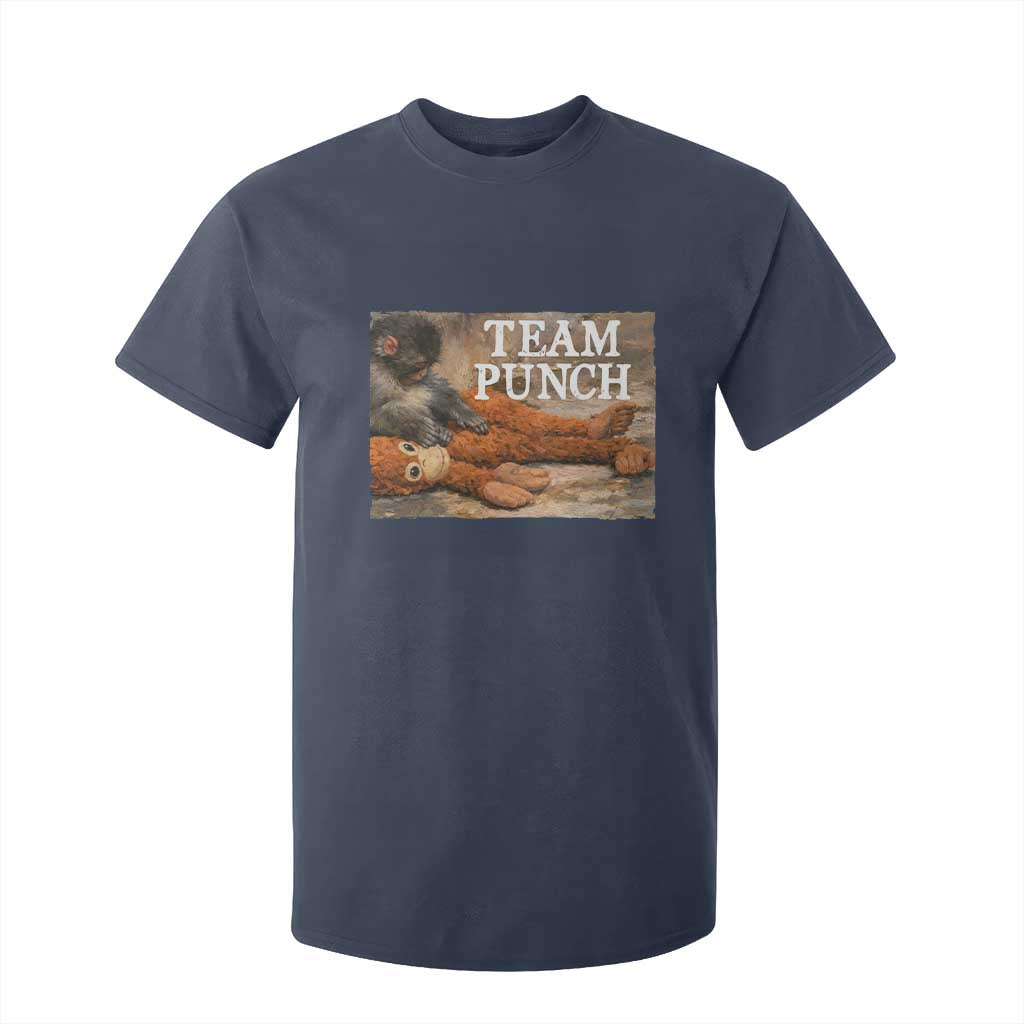 Team Punch Baby Monkey Plush Hugging Meme T Shirt For Kid TS11 Navy Print Your Wear