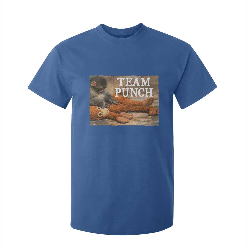Team Punch Baby Monkey Plush Hugging Meme T Shirt For Kid TS11 Royal Blue Print Your Wear