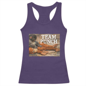 Team Punch Baby Monkey Plush Hugging Meme Racerback Tank Top TS11 Purple Print Your Wear