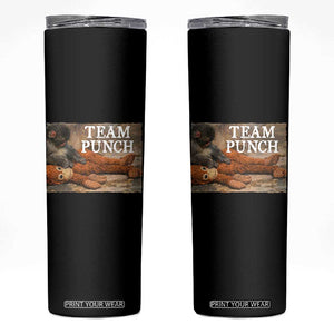 Team Punch Baby Monkey Plush Hugging Meme Skinny Tumbler TS11 Black Print Your Wear