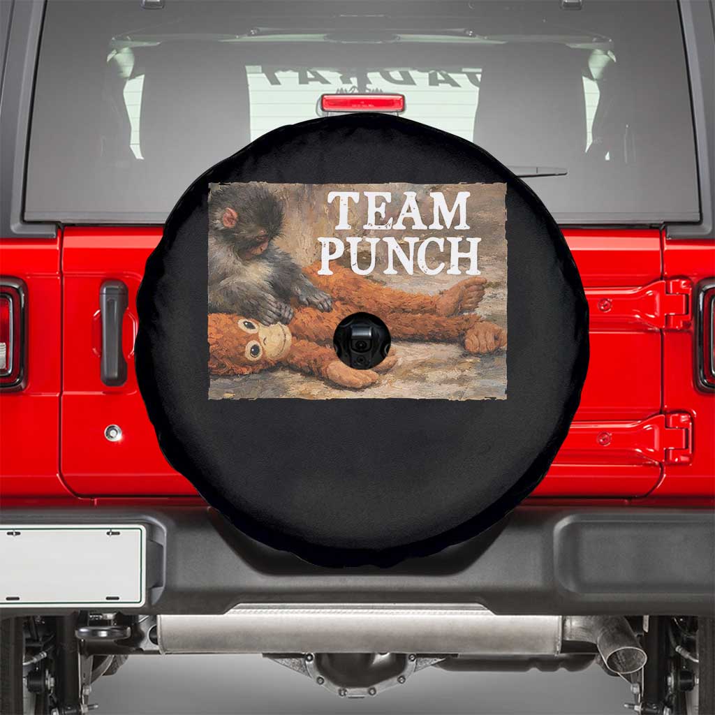 Team Punch Baby Monkey Plush Hugging Meme Spare Tire Cover TS11 Black Print Your Wear