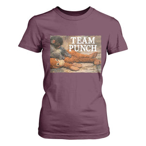 Team Punch Baby Monkey Plush Hugging Meme T Shirt For Women TS11 Maroon Print Your Wear