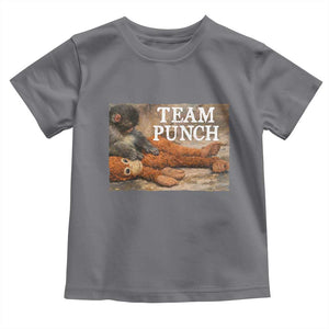 Team Punch Baby Monkey Plush Hugging Meme Toddler T Shirt TS11 Charcoal Print Your Wear