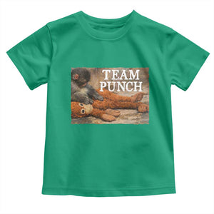 Team Punch Baby Monkey Plush Hugging Meme Toddler T Shirt TS11 Irish Green Print Your Wear