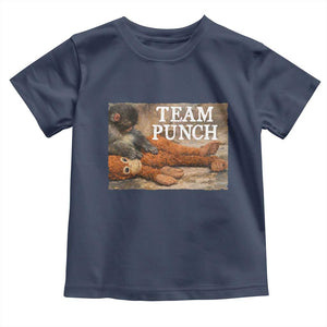 Team Punch Baby Monkey Plush Hugging Meme Toddler T Shirt TS11 Navy Print Your Wear