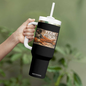 Team Punch Baby Monkey Plush Hugging Meme Tumbler With Handle TS11 Print Your Wear