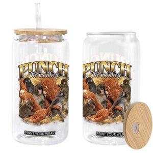 Punch The Monkey Glass Can Baby Monkey Punch Plush Hugging 90s Bootleg TS11 Print Your Wear