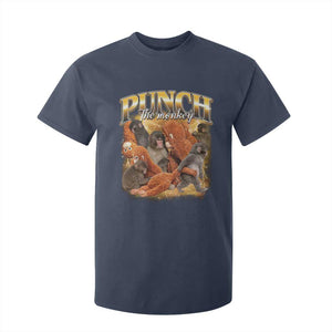 Punch The Monkey T Shirt For Kid Baby Monkey Punch Plush Hugging 90s Bootleg TS11 Navy Print Your Wear