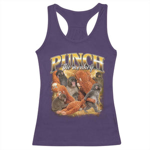 Punch The Monkey Racerback Tank Top Baby Monkey Punch Plush Hugging 90s Bootleg TS11 Purple Print Your Wear