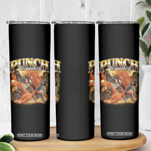 Punch The Monkey Skinny Tumbler Baby Monkey Punch Plush Hugging 90s Bootleg TS11 Print Your Wear