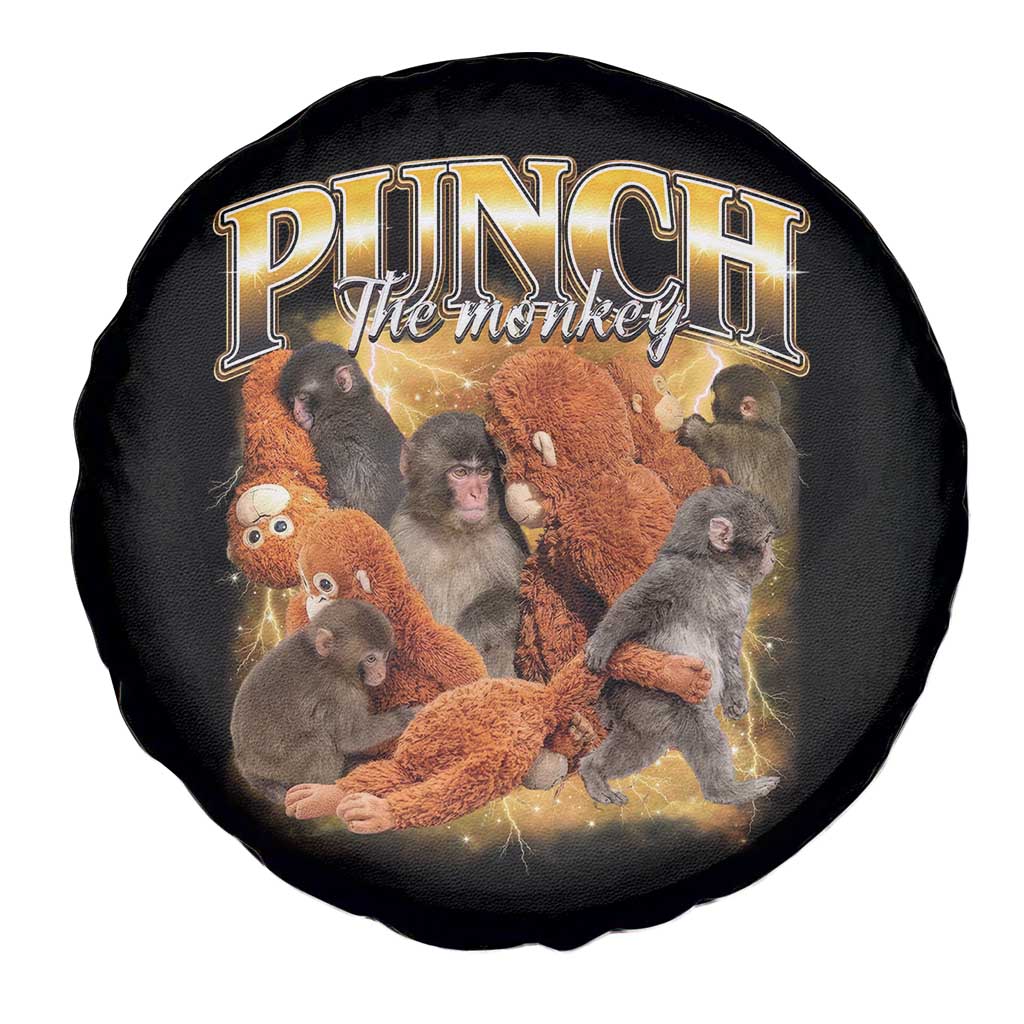 Punch The Monkey Spare Tire Cover Baby Monkey Punch Plush Hugging 90s Bootleg TS11 Print Your Wear