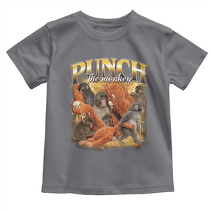 Punch The Monkey Toddler T Shirt Baby Monkey Punch Plush Hugging 90s Bootleg TS11 Charcoal Print Your Wear